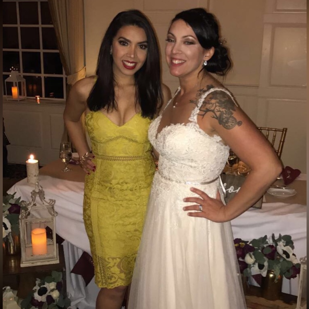 Mustard lace dress